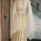 Champagne Floral Mermaid Lehenga