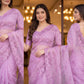 Lilac Sequin Organza Saree