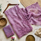 Lilac Sequin Organza Saree