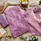 Lilac Sequin Organza Saree