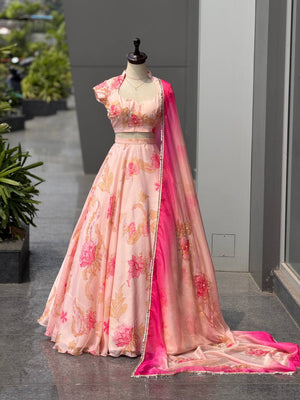 Blush Floral Mirror Lehenga