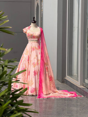 Blush Floral Mirror Lehenga
