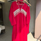 Crimson Beaded Yoke Anarkali Set