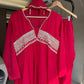 Crimson Beaded Yoke Anarkali Set
