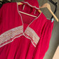 Crimson Beaded Yoke Anarkali Set
