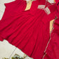 Crimson Beaded Yoke Anarkali Set