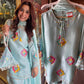 Mauve Floral Patch Kurta Set