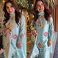 Mauve Floral Patch Kurta Set