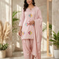 Mauve Floral Patch Kurta Set