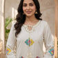 Mauve Floral Patch Kurta Set