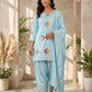 Mauve Floral Patch Kurta Set