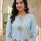 Mauve Floral Patch Kurta Set