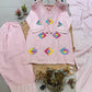 Mauve Floral Patch Kurta Set