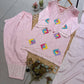 Mauve Floral Patch Kurta Set