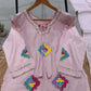 Mauve Floral Patch Kurta Set
