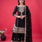 Embroidered Faux Georgette Palazzo Suit Set
