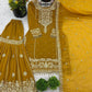 Embroidered Faux Georgette Palazzo Suit Set