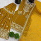Embroidered Faux Georgette Palazzo Suit Set