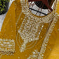 Embroidered Faux Georgette Palazzo Suit Set