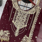 Embroidered Faux Georgette Palazzo Suit Set