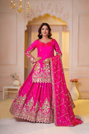 Shimmer Sequin Peplum Lehenga Set