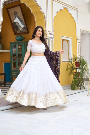 Embroidered Crunchy Silk Wedding Lehenga Choli