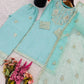 Embroidered Chinnon Silk Suit Set with Tissue Silk Dupatta