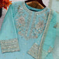Embroidered Chinnon Silk Suit Set with Tissue Silk Dupatta