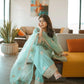 Embroidered Chinnon Silk Suit Set with Tissue Silk Dupatta