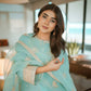 Embroidered Chinnon Silk Suit Set with Tissue Silk Dupatta