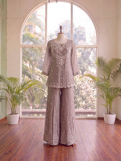 Cutwork Sequin Sharara Set