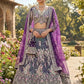Teal Peacock Embroidered Butterfly Net Lehenga Set for Weddings and Grand Festive Occasions