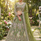 Teal Peacock Embroidered Butterfly Net Lehenga Set for Weddings and Grand Festive Occasions