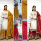 Ivory Contrast Mirror Sharara Set