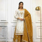 Ivory Contrast Mirror Sharara Set