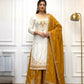Ivory Contrast Mirror Sharara Set