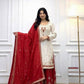 Ivory Contrast Mirror Sharara Set