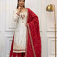 Ivory Contrast Mirror Sharara Set
