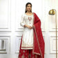 Ivory Contrast Mirror Sharara Set