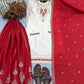 Ivory Contrast Mirror Sharara Set