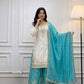 Ivory Contrast Mirror Sharara Set