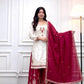 Ivory Contrast Mirror Sharara Set