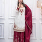 Ivory Contrast Mirror Sharara Set