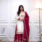Ivory Contrast Mirror Sharara Set