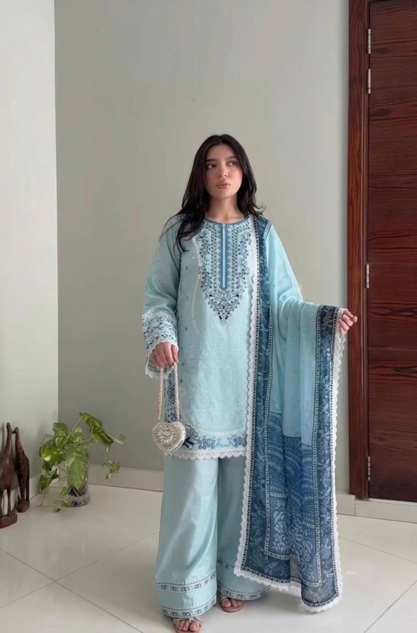 Lace Border Rayon Kurta Set