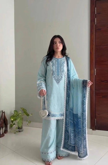Lace Border Rayon Kurta Set