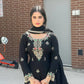 Designer Chinon Silk Embroidered Sharara Set