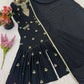 Designer Chinon Silk Embroidered Sharara Set