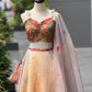 Organza Digital Print Lehenga Set with Blouse, Dupatta, and Batwa Bag