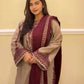 Embroidered Faux Georgette Suit Set with Dupatta